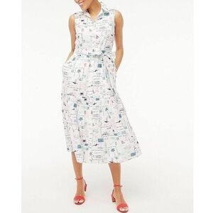JCrew Map Button Up Dress